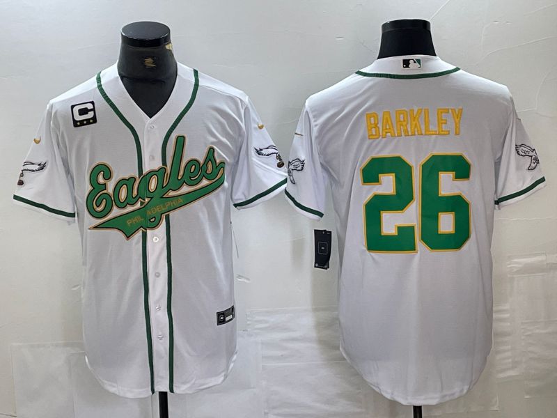 Men Philadelphia Eagles #26 Barkley White 2024 Nike Co branded NFL Jersey style 6
